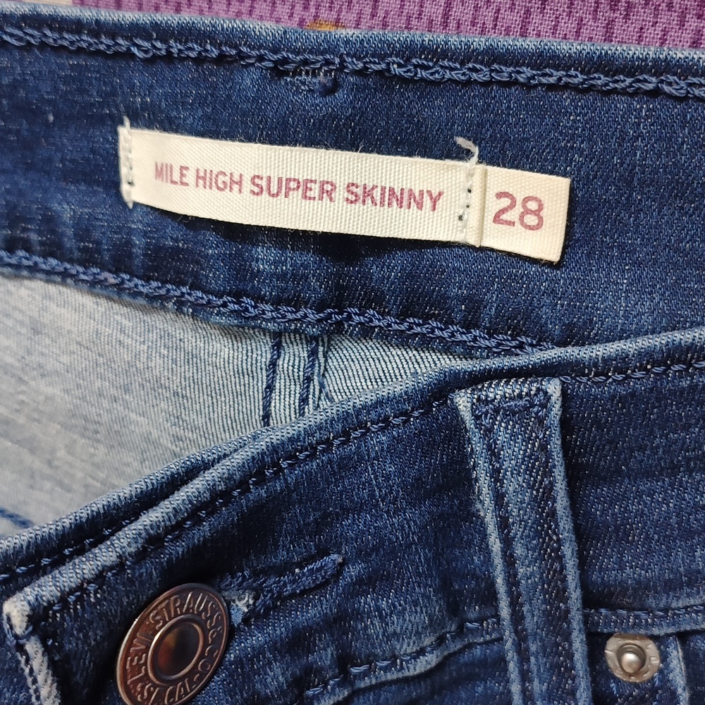 LEVI'S Blue Mile high Super skinny Jeans - Picture 9 of 15